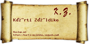 Kürti Zöldike névjegykártya